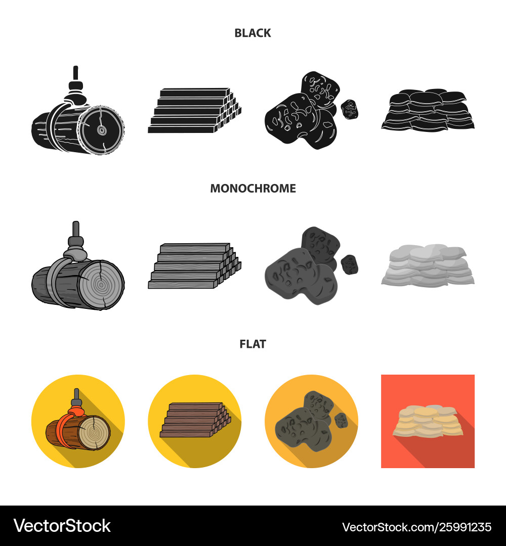 Isolated object material and cement icon set Vector Image