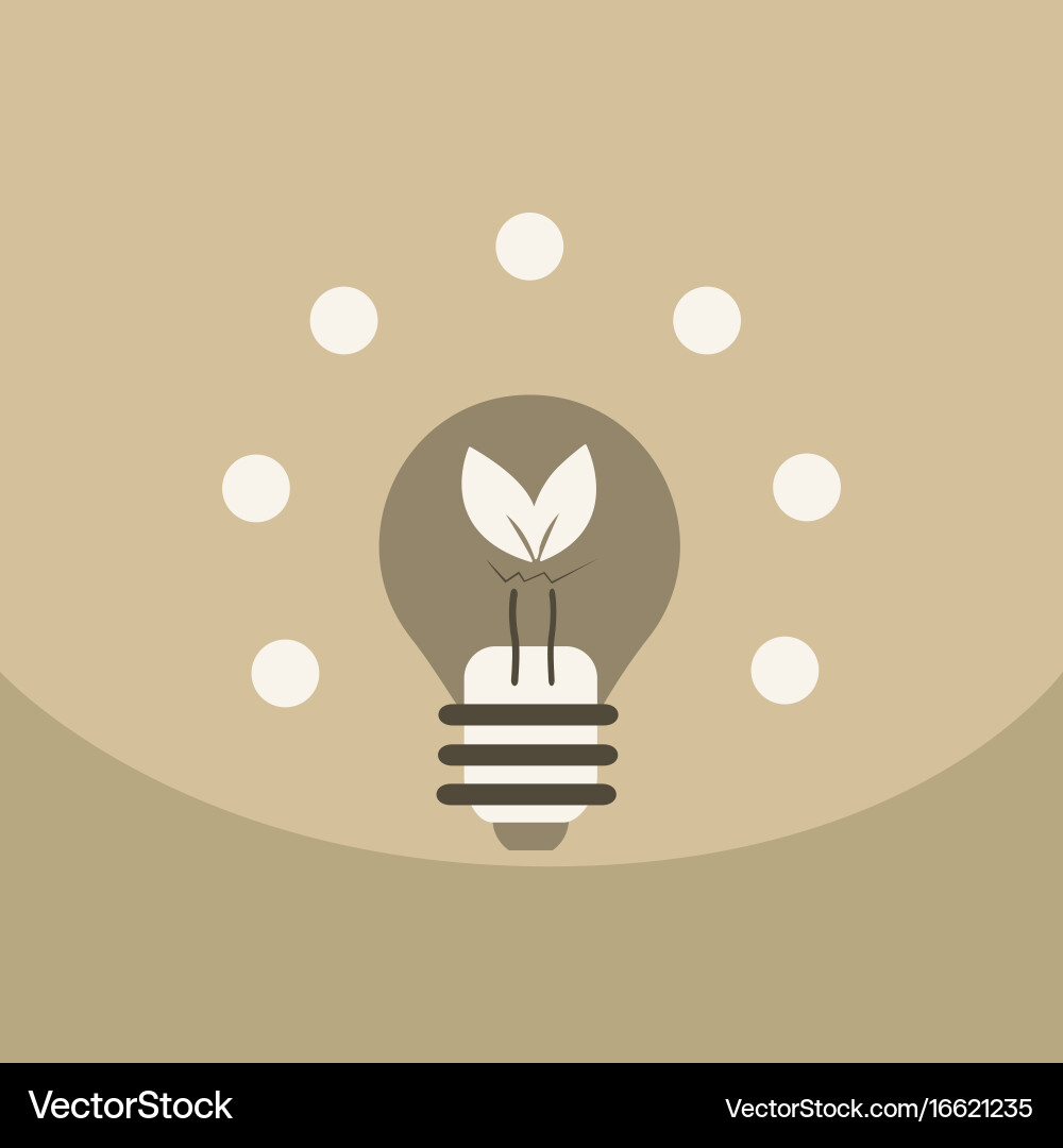 Light save planet on ecology style lamp with leaf vector image