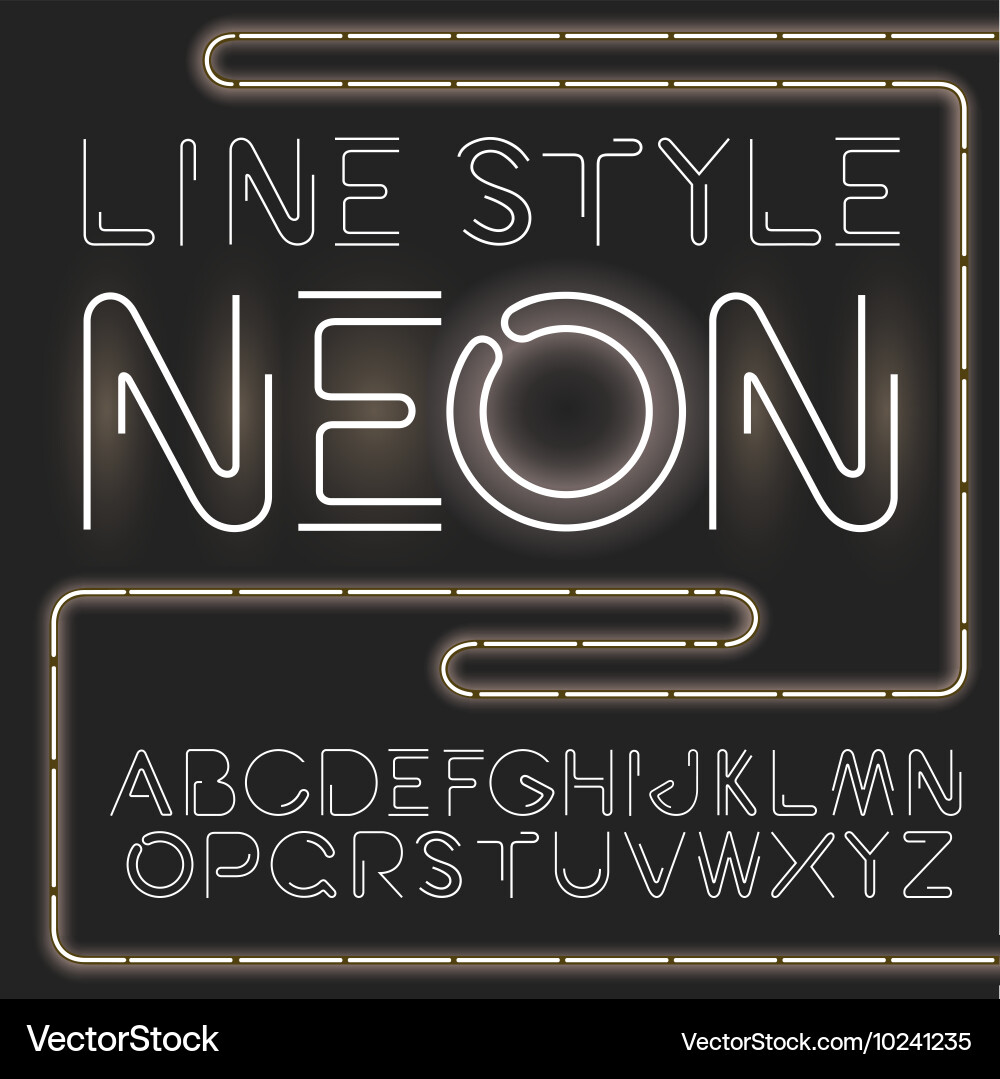 Linear font - simple and minimalistic vector image
