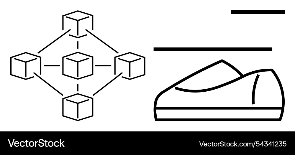 Minimalist blockchain network next Vector Image