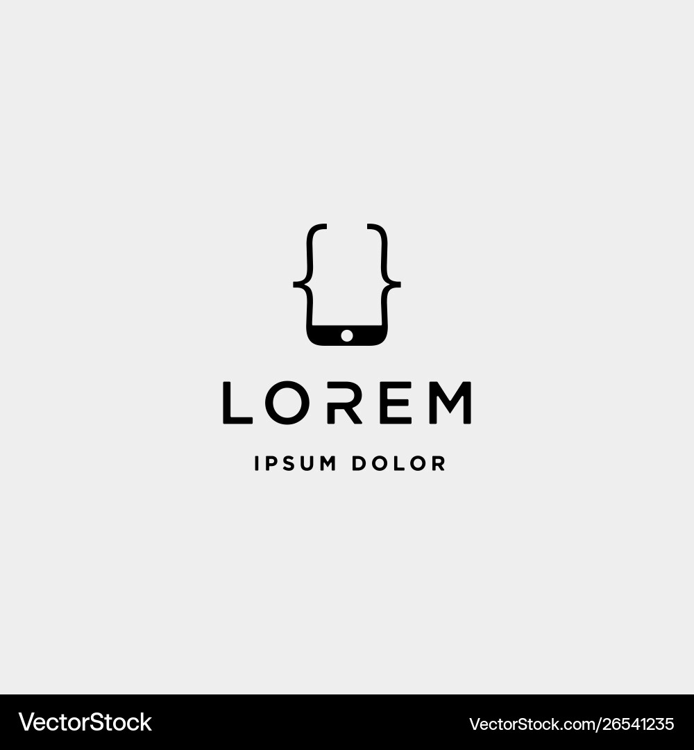 Mobile code logo design phone coding vector image