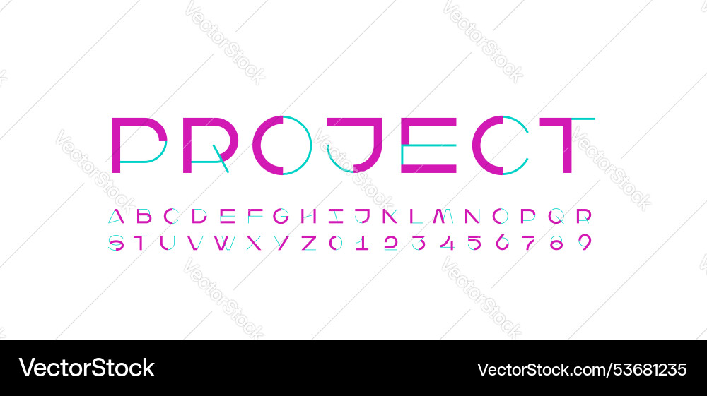 Modern font color trendy geometric alphabet Vector Image