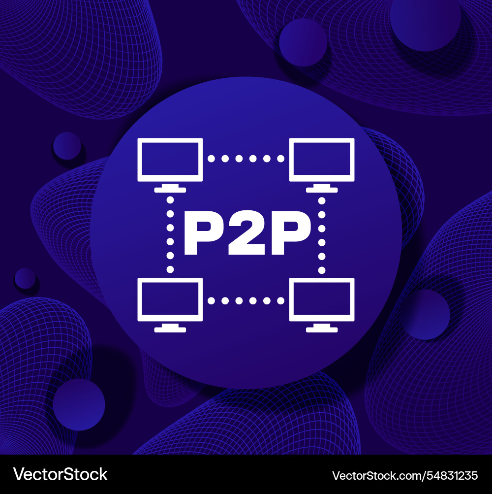 P2p network icon peer to connection Vector Image