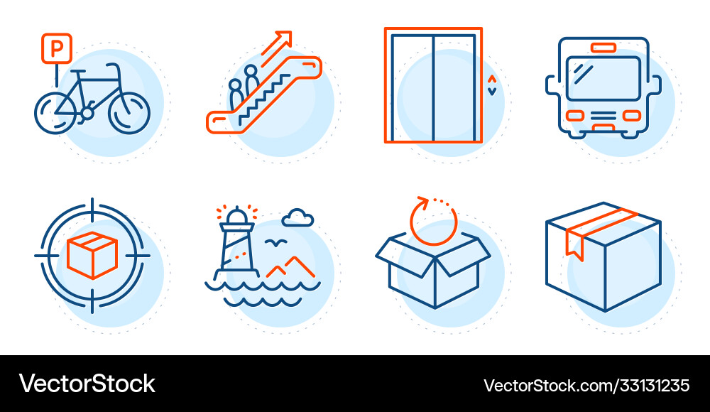 Parcel tracking return package and lighthouse Parcel tracking return package and lighthouse Vector Image