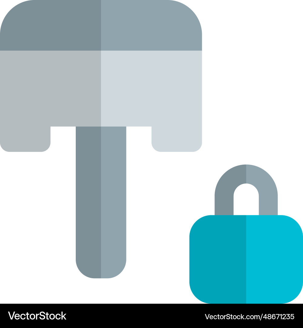 Piston a component with locking system vector image