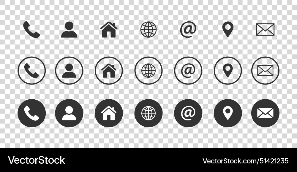 Set of contact us icons and web icon Vector Image
