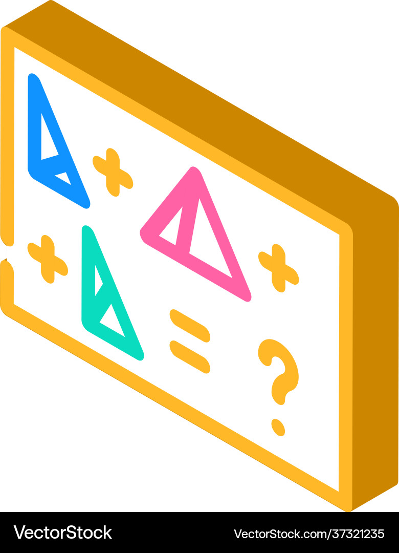 Tasks with shapes isometric icon Vector Image