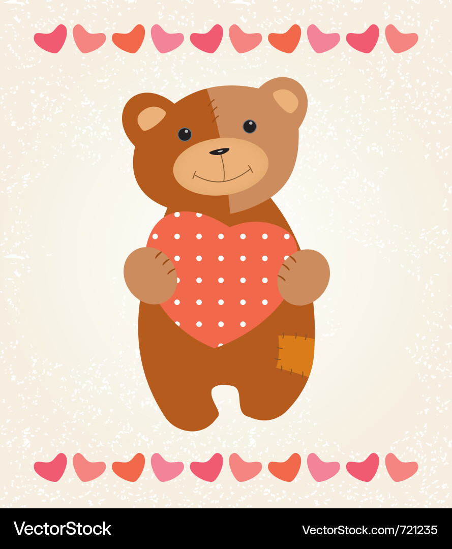 Teddy bear with heart Vector Image