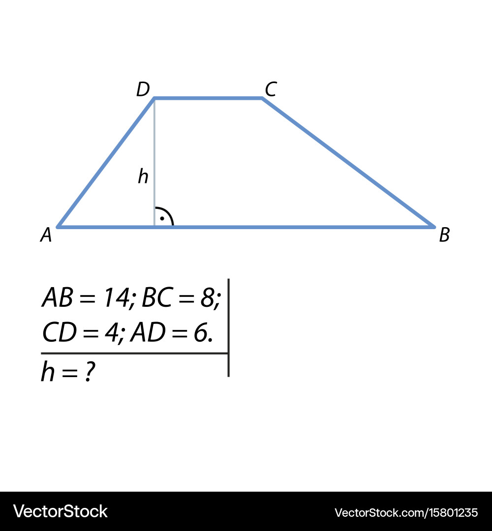 Trapezoid Höhenberechnung - Pythagorean Theorem vektorbild