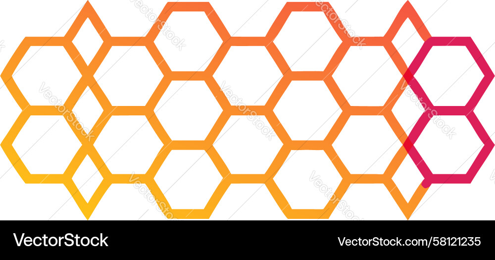 Warm Hexagonal Gradient Pattern Vector Image