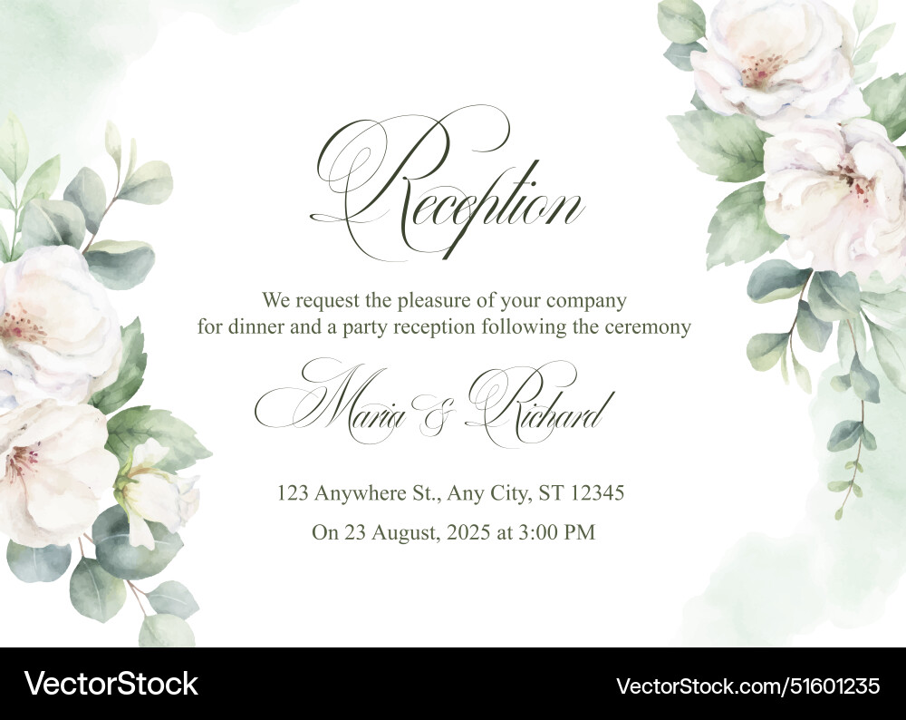 Wedding invitation card template Wedding invitation card template vector image