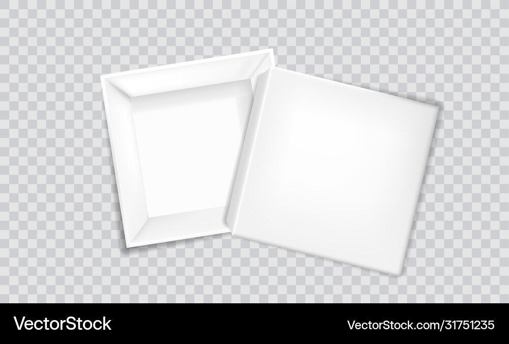 White box with lid set aside looking inside White box with lid set aside looking inside vector image