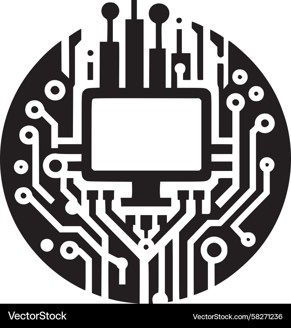 Abstract Circuit Connection Icon Vector Image