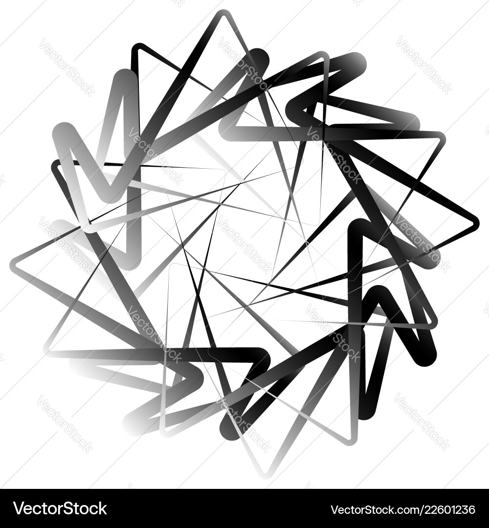 Abstract element made of rotating shapes art Abstract element made of rotating shapes art Vector Image