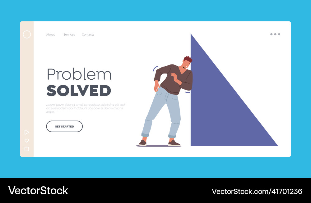 Business task and problem solution landing page vector image