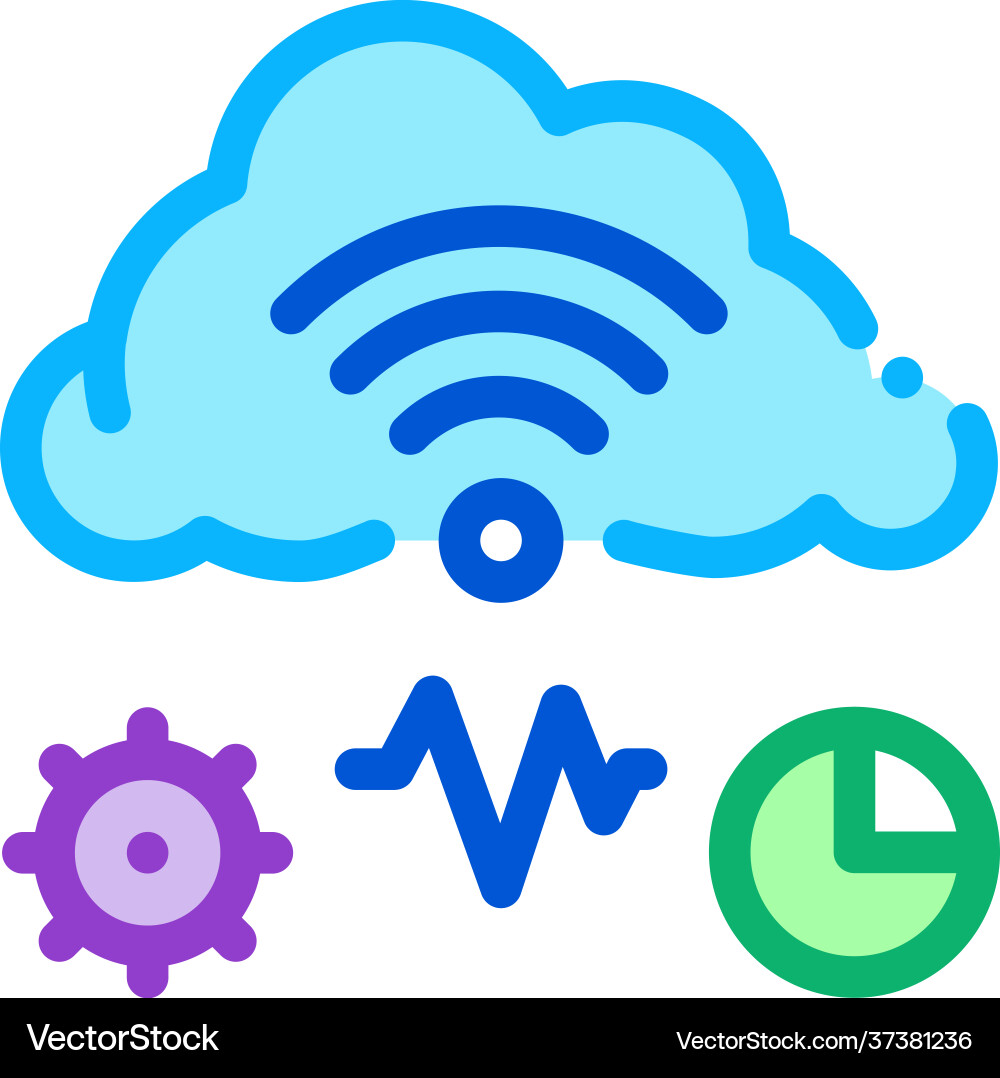 Cloud computing and machine learning color icon Cloud computing and machine learning color icon vector image