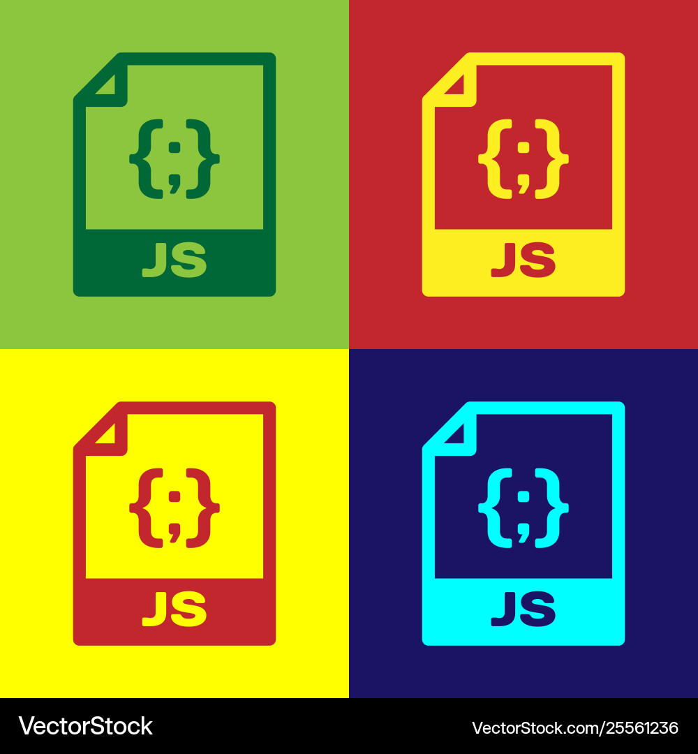 Color js file document icon download button Color js file document icon download button vector image