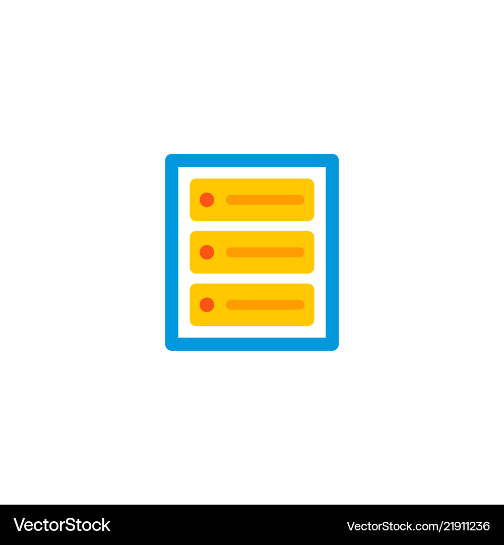 Database icon flat element Database icon flat element vector image