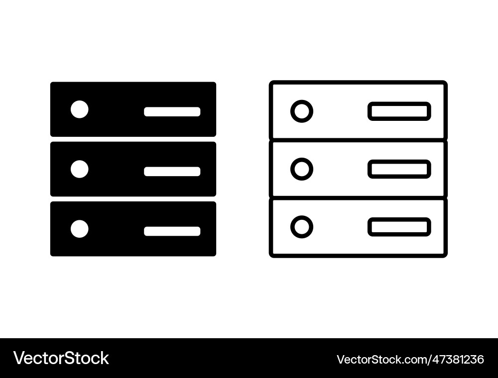 Database icon set Database icon set vector image