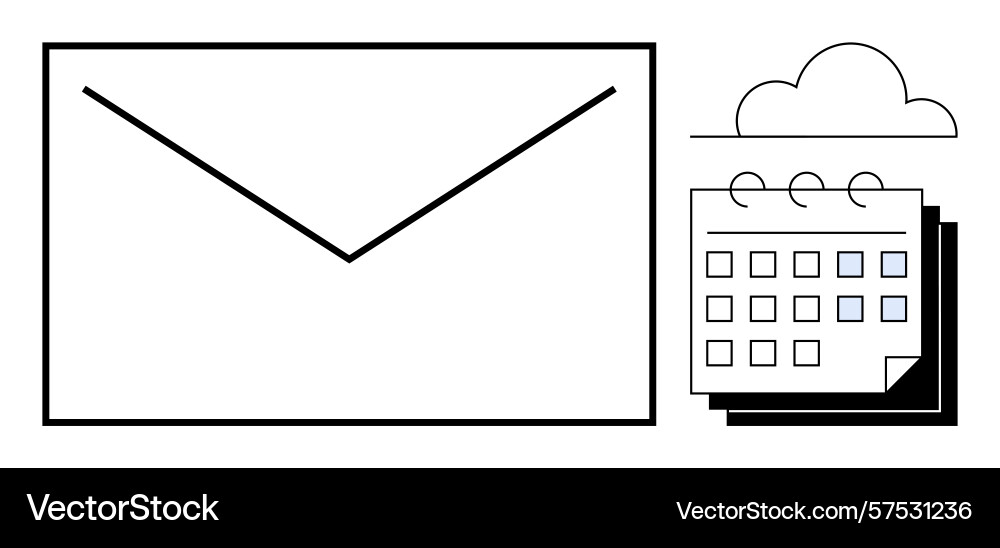 Email and calendar scheduling concept with cloud Email and calendar scheduling concept with cloud vector image