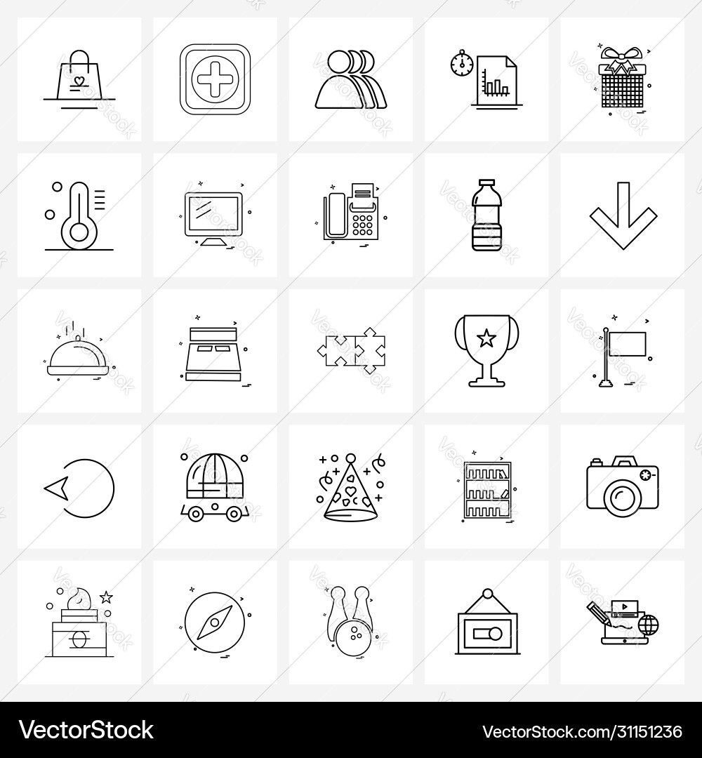 Isolated symbols set 25 simple line icons Vector Image
