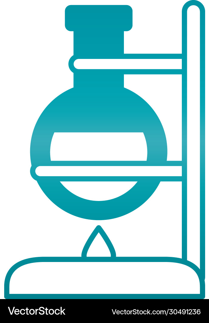 Laboratory burner and flask icon gradient style Vector Image