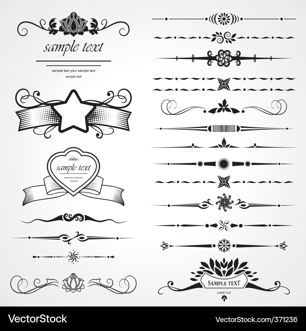 Ornate Decorative Elements Set vector image