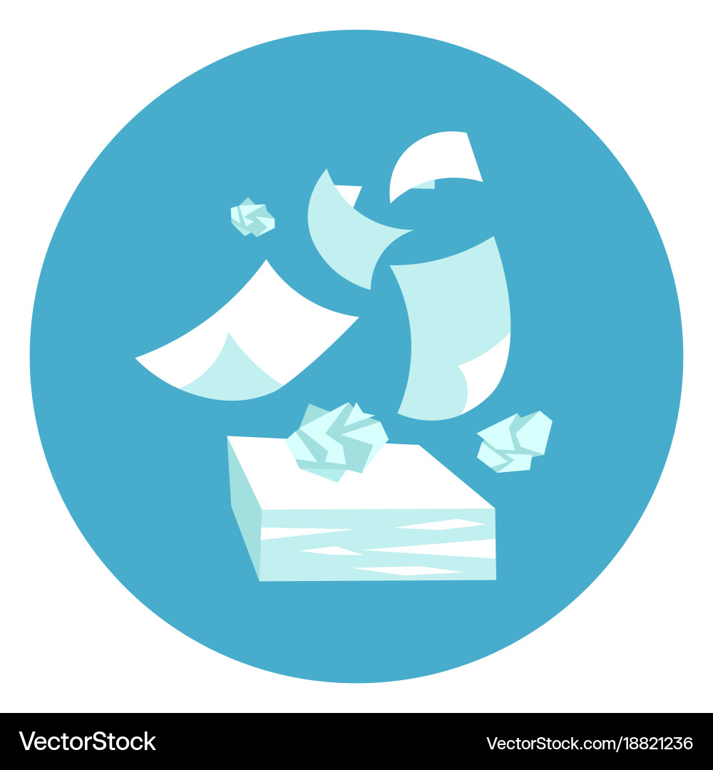 Papers stack paperwork icon web button on round vector image
