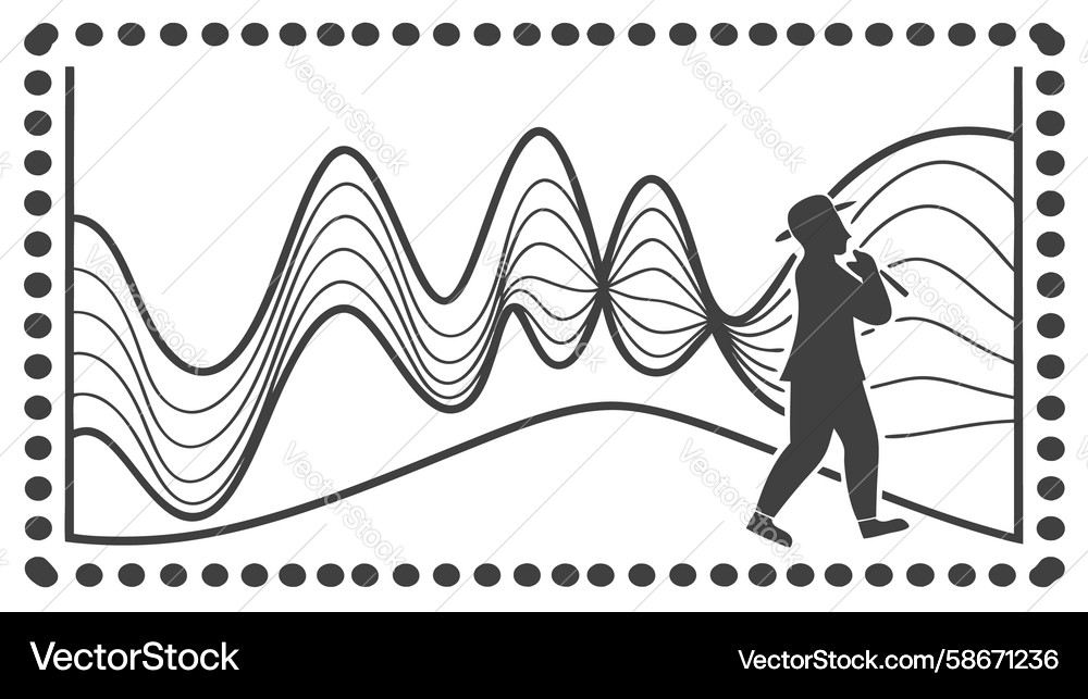 Person analyzing a complex data graph with dot Vector Image