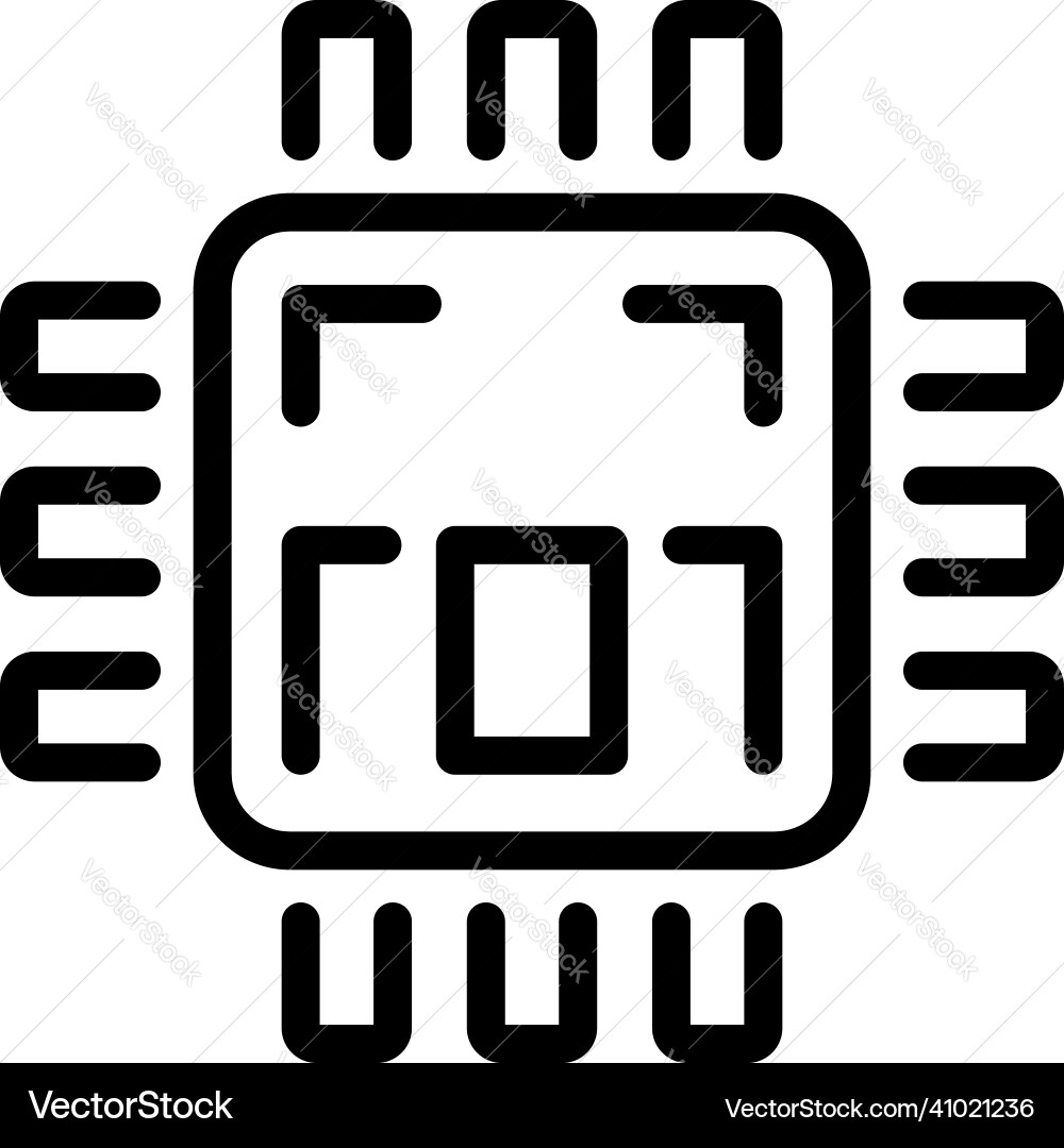 Processor overview icon outline data Processor overview icon outline data Vector Image