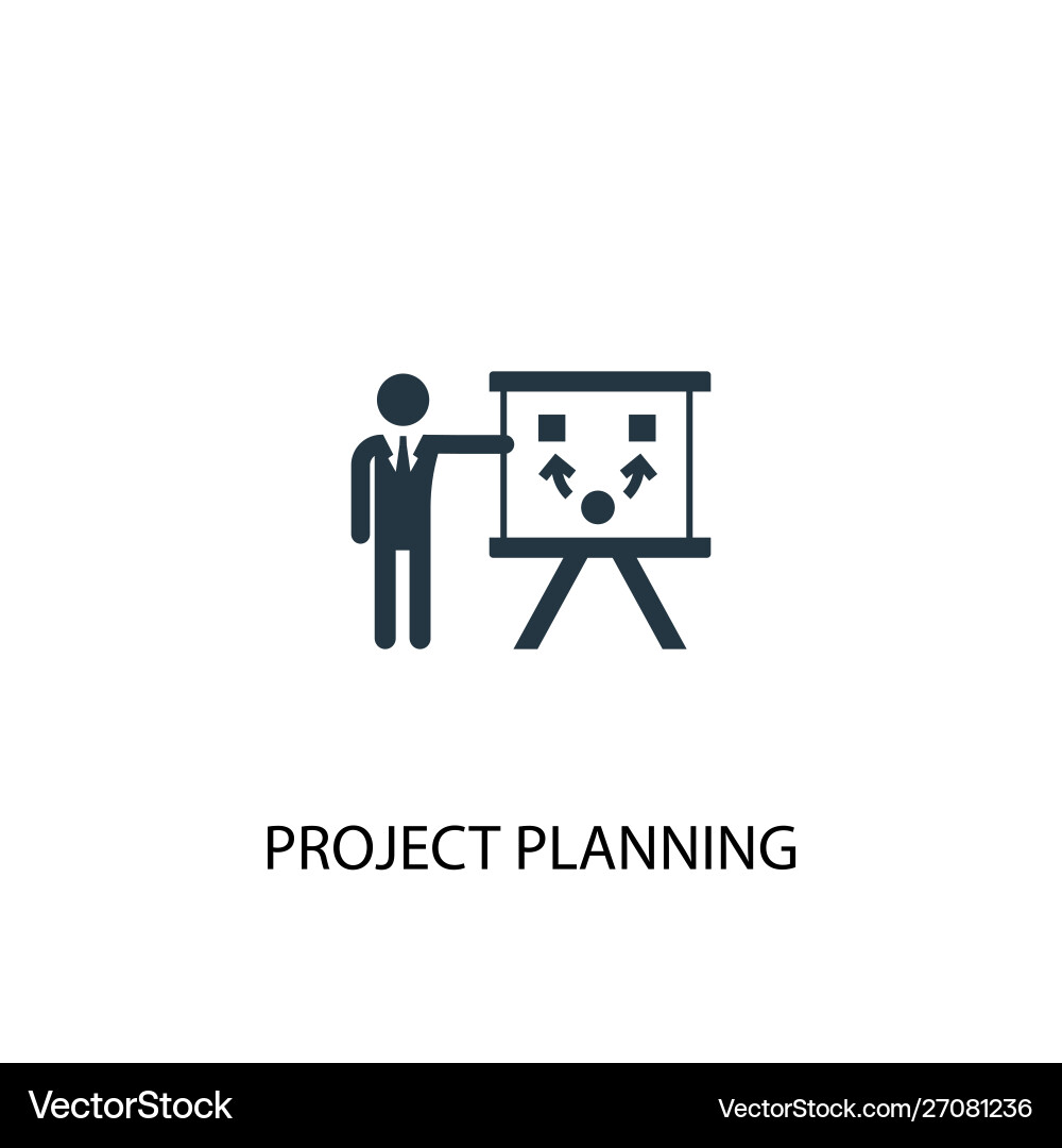 Project planning icon simple element – Royalty-Free Vector | VectorStock, image size:1000x1080