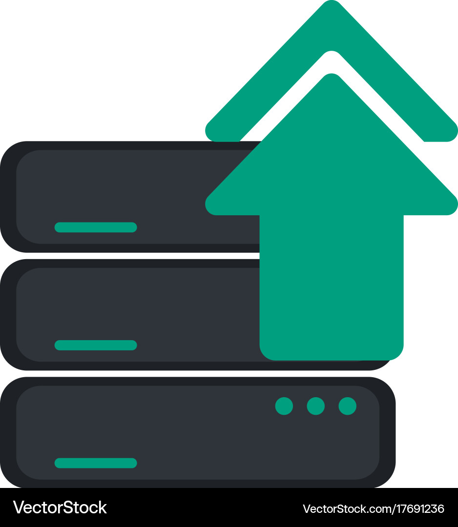 Server hochladen Webhosting-Symbolbild vektorbild