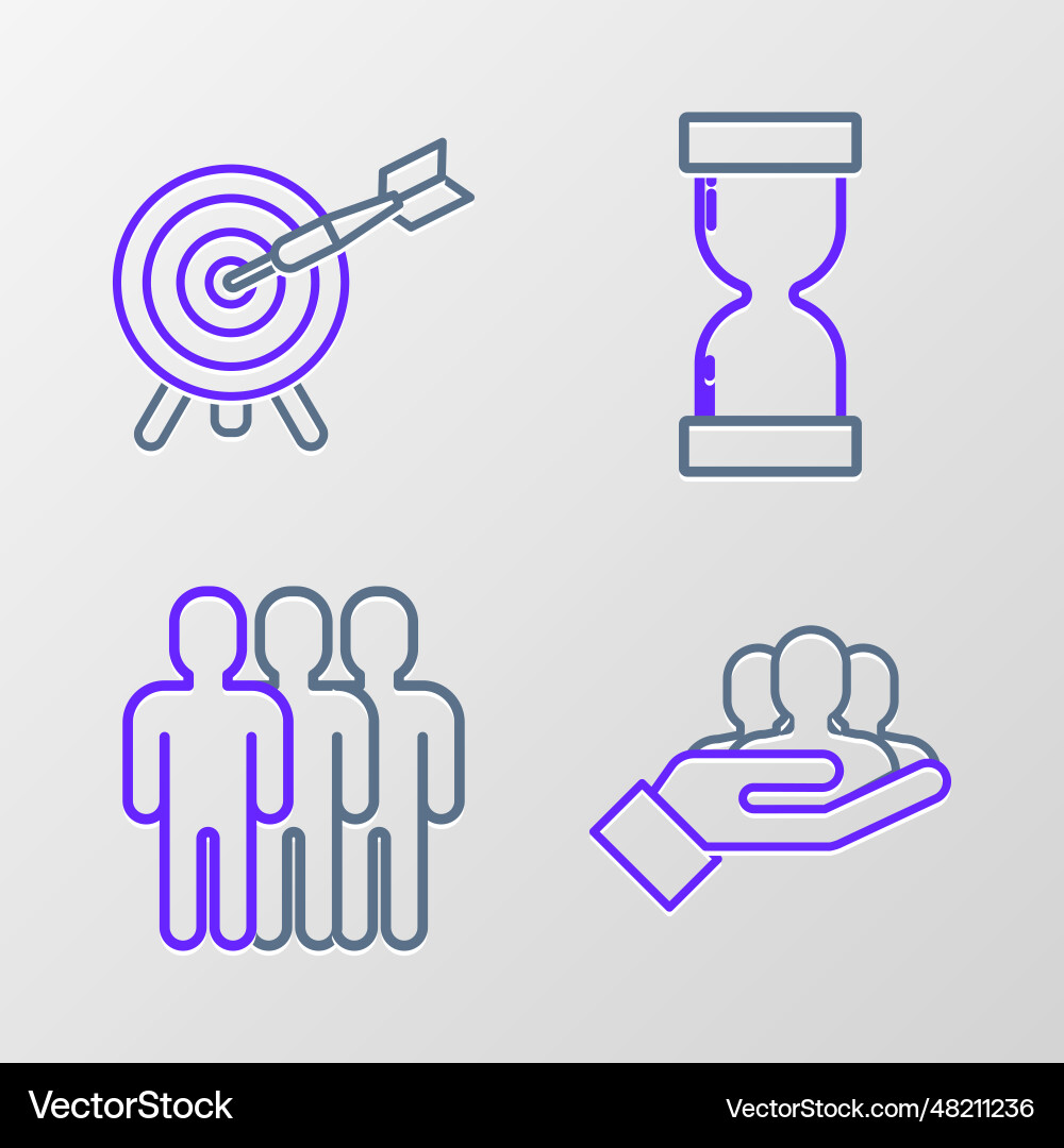 Set line project team base users group old Set line project team base users group old vector image