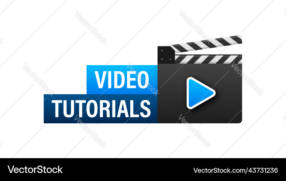 Video tutorials icon concept study and learning Video tutorials icon concept study and learning vector image
