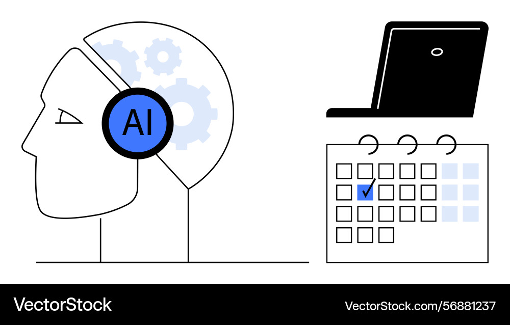 Ai-assisted task scheduling with machine learning Ai-assisted task scheduling with machine learning vector image