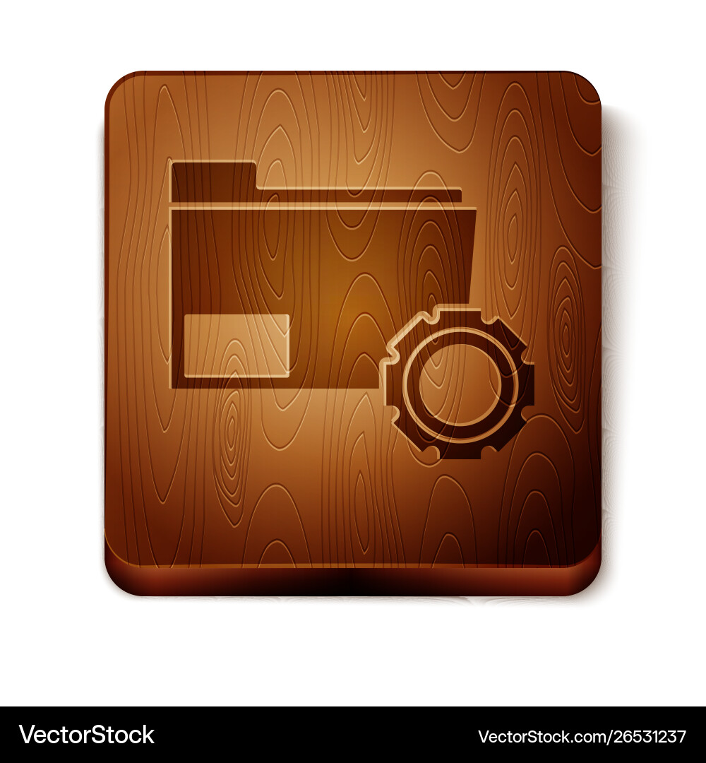 Brown folder settings with gears icon isolated Brown folder settings with gears icon isolated vector image