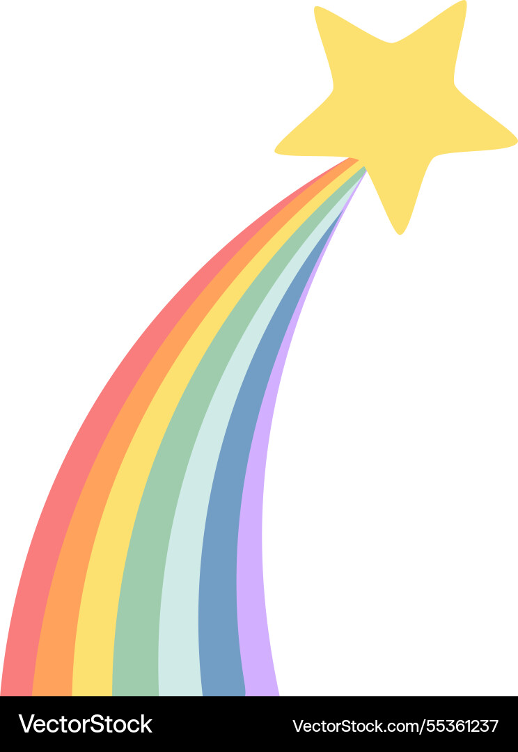 Bunte Shooting-Star mit einem vibrierenden Regenbogen Bunte Shooting-Star mit einem vibrierenden Regenbogen vektorbild