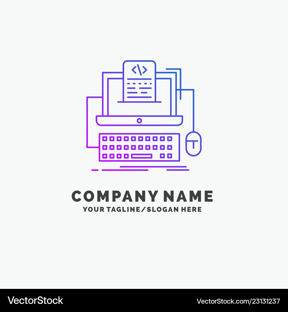 Code coding computer monoblock screen purple Vector Image