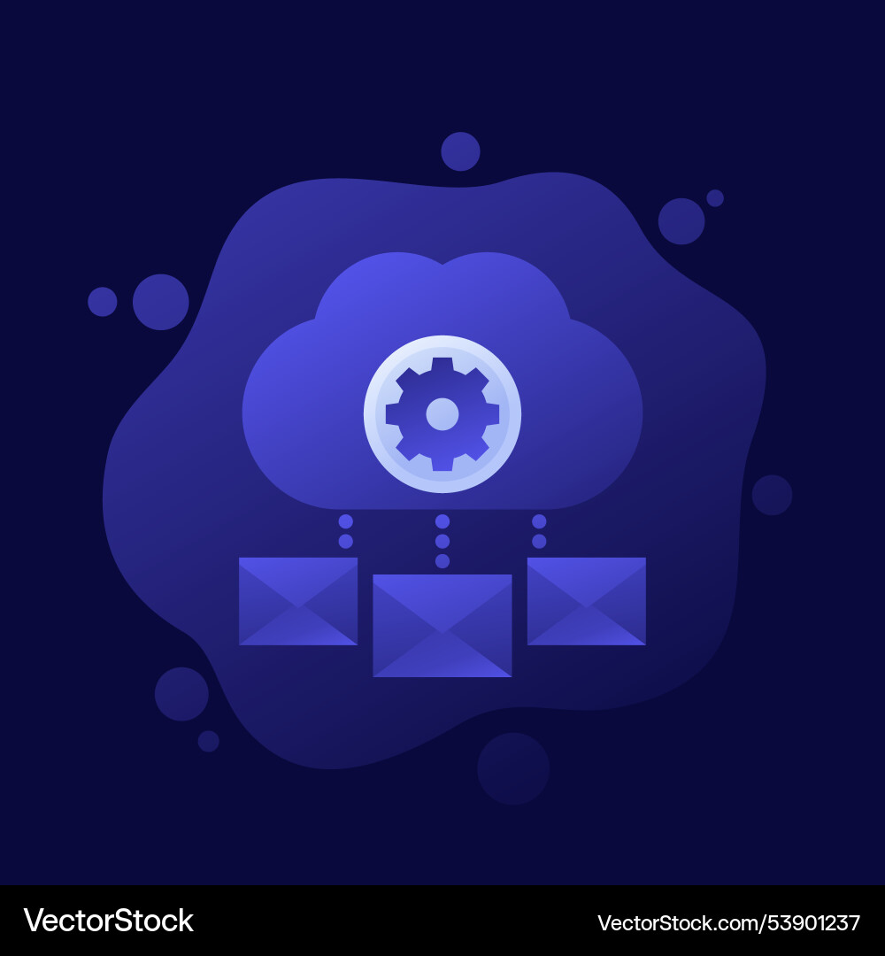 Email automation saas platform icon with cloud vector image