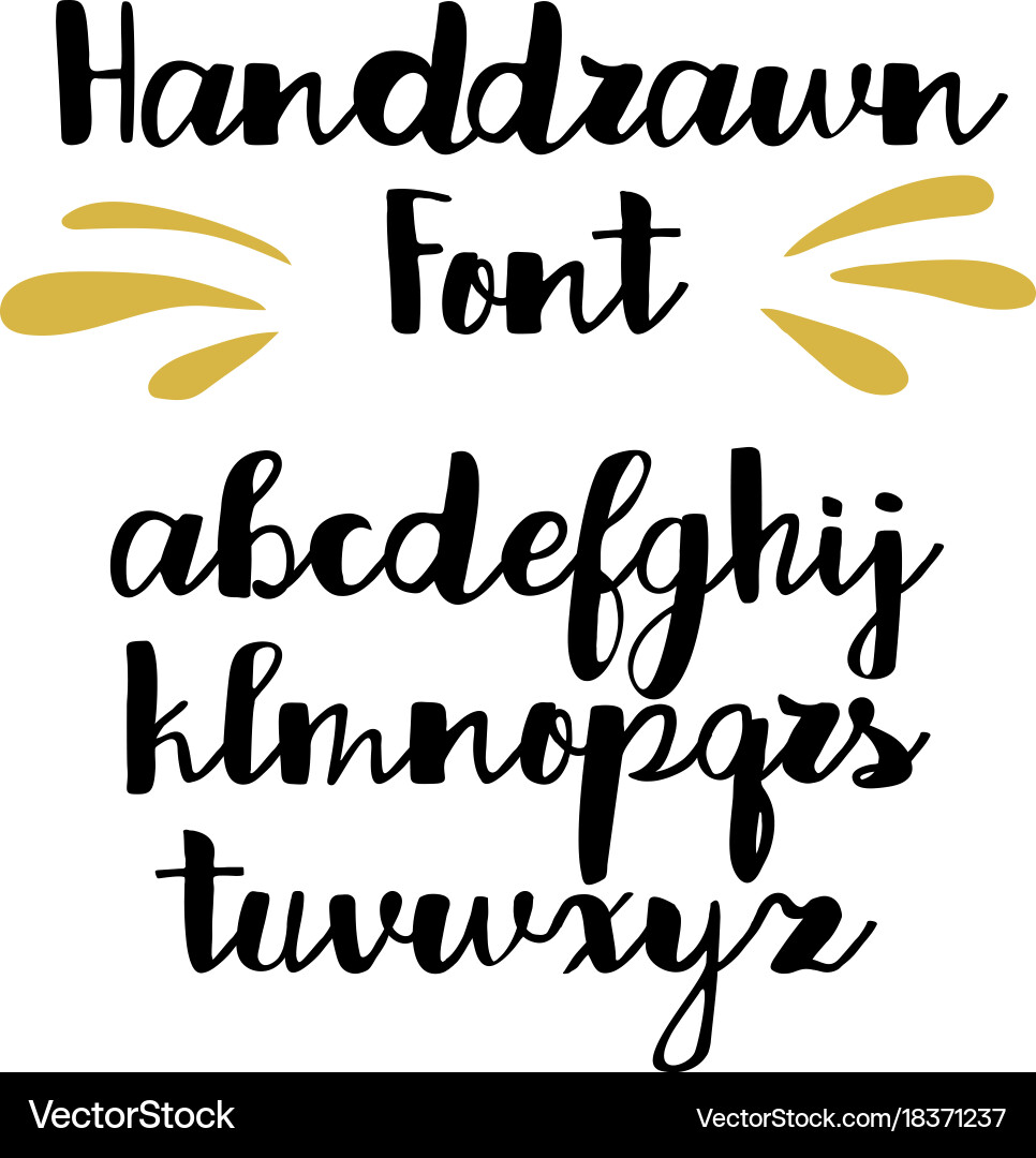 Handwritten calligraphy font alphabet Royalty Free Vector