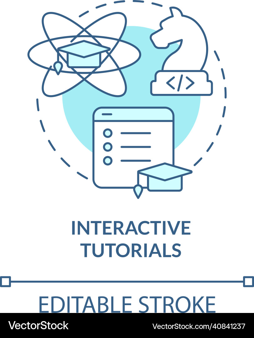 Interactive tutorials turquoise concept icon vector image