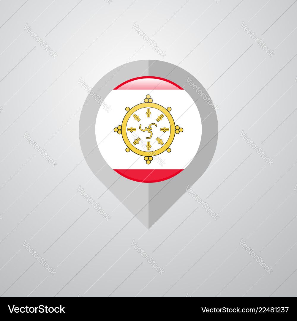 Karten-Navigationszeiger mit sikkim flag design Vektorbild