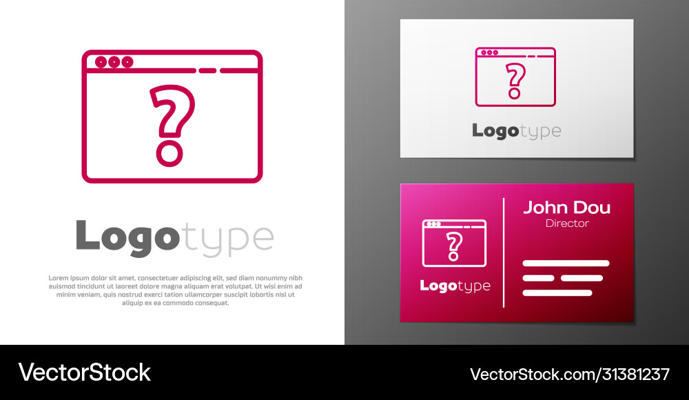Logotype line browser with question mark icon Logotype line browser with question mark icon vector image