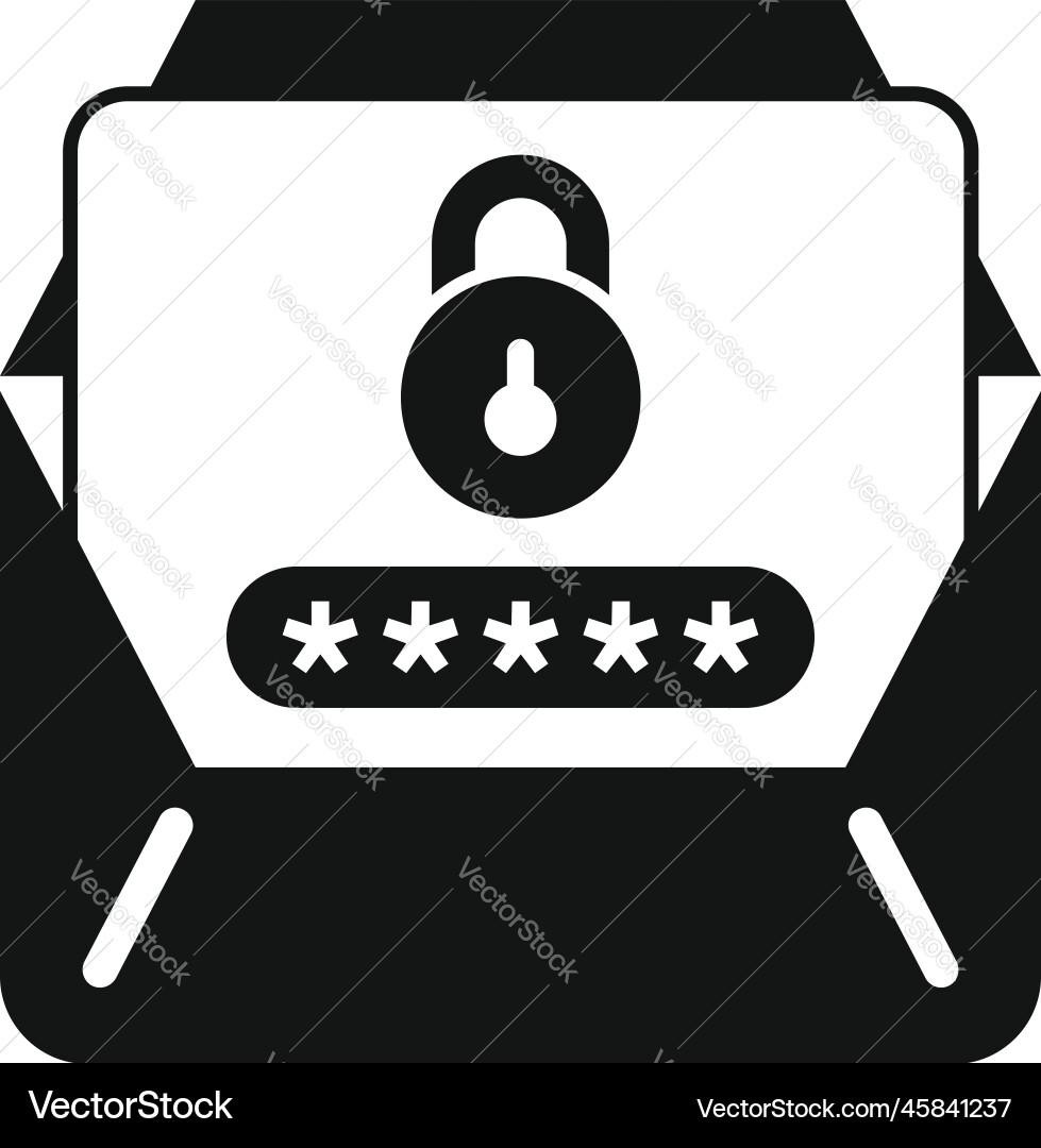 Mail lock icon simple screen reset Mail lock icon simple screen reset vector image
