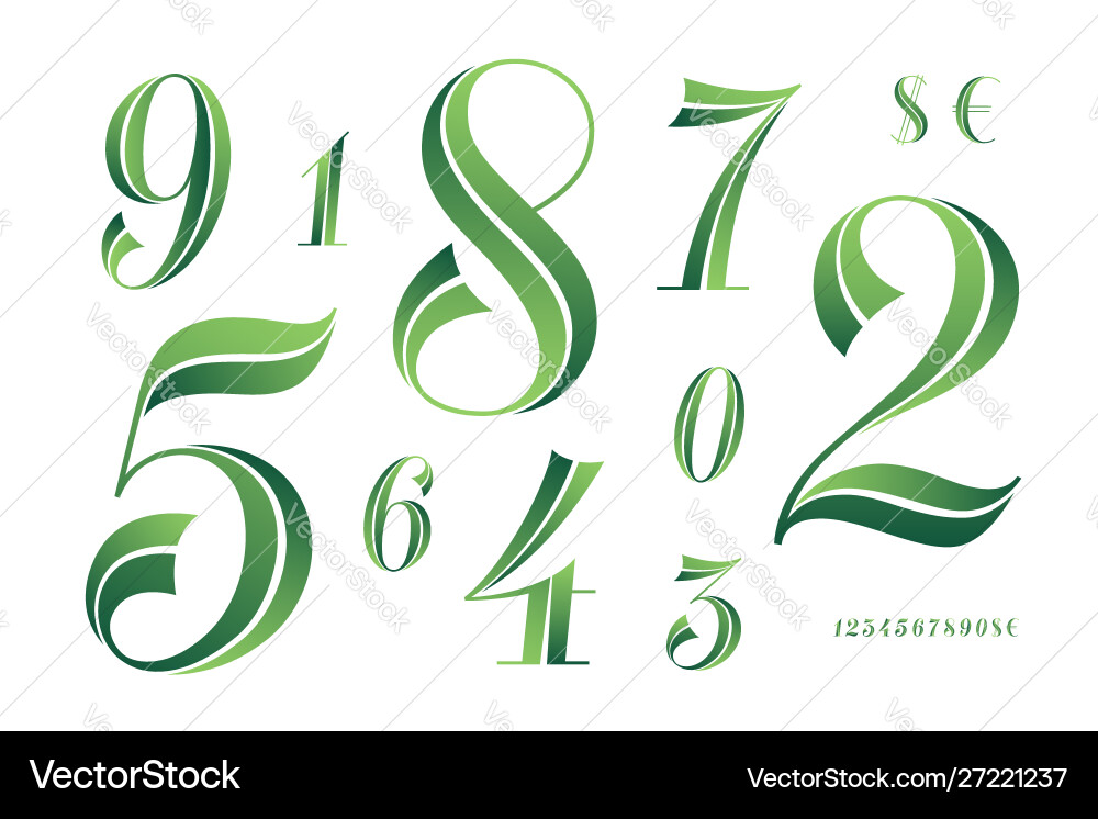 Numbers font classical geometric design Numbers font classical geometric design vector image