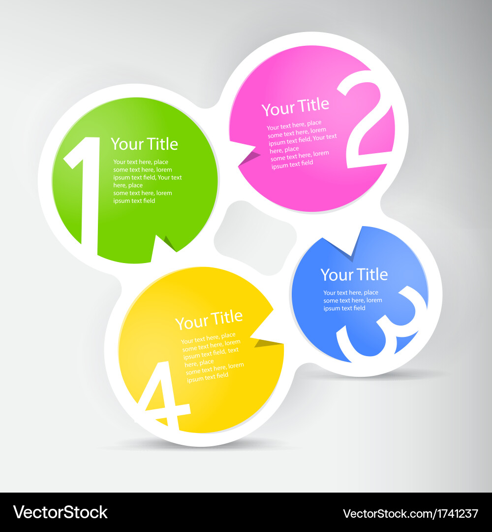 One two three four - progress icons for steps vector image