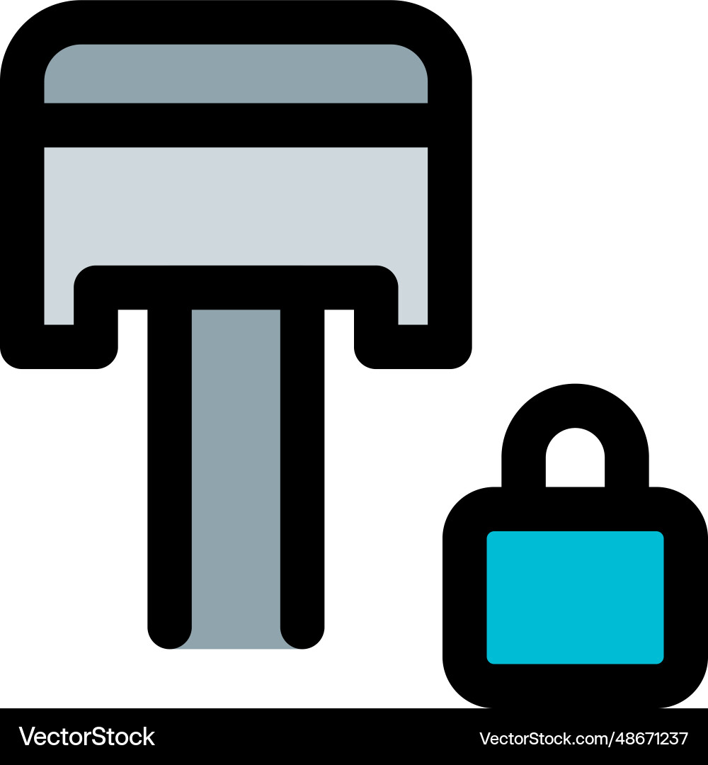 Piston a component with locking system vector image