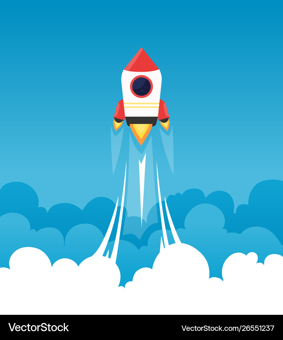 Rocket Launch Startup Background Vector Image