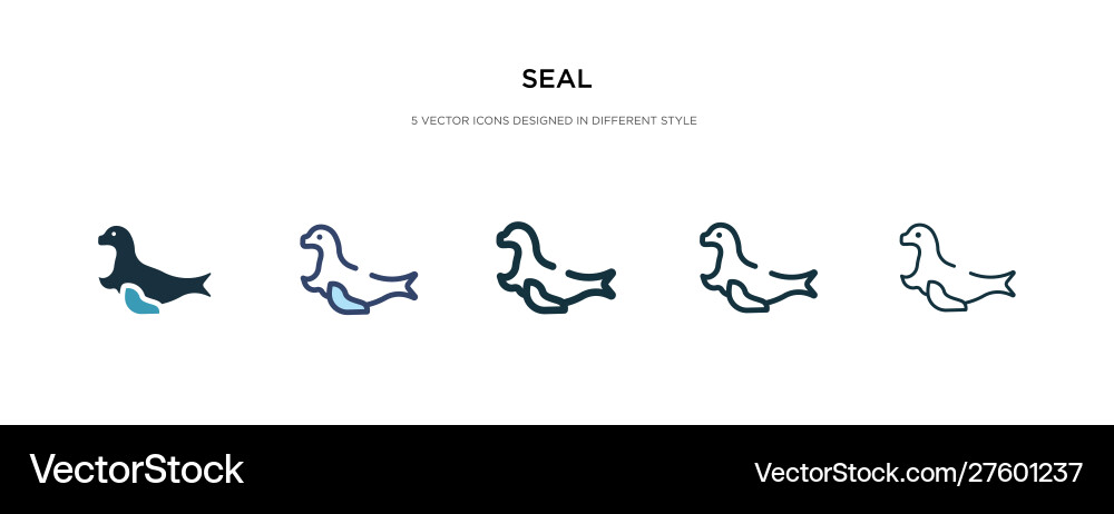 Seal icon in different style two colored Vector Image