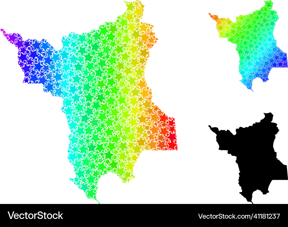 Spectrum gradient stars mosaic map of roraima vector image